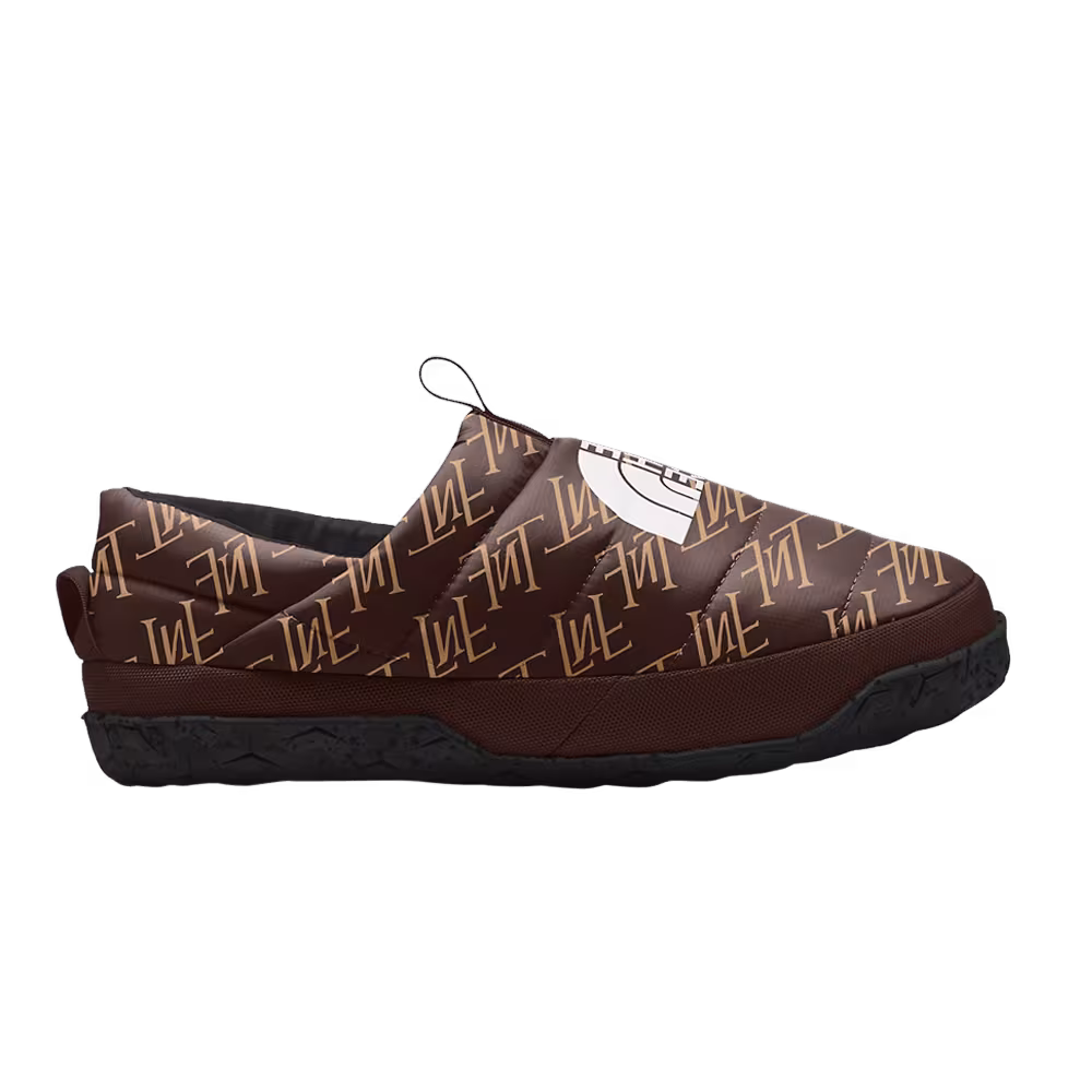 The North Face Women's Nuptse Mule Coal Brown Monogram Print