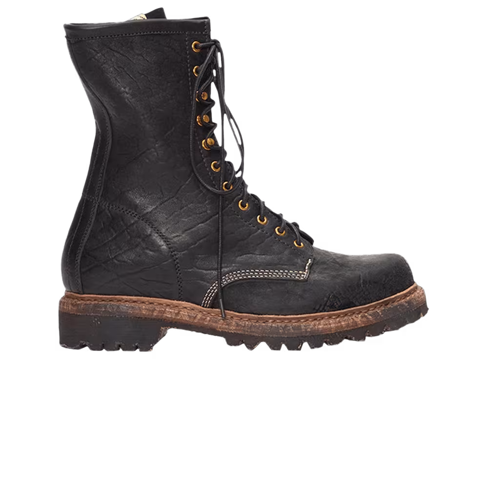 Visvim Scout Plain Toe HI-Folk Boot Black