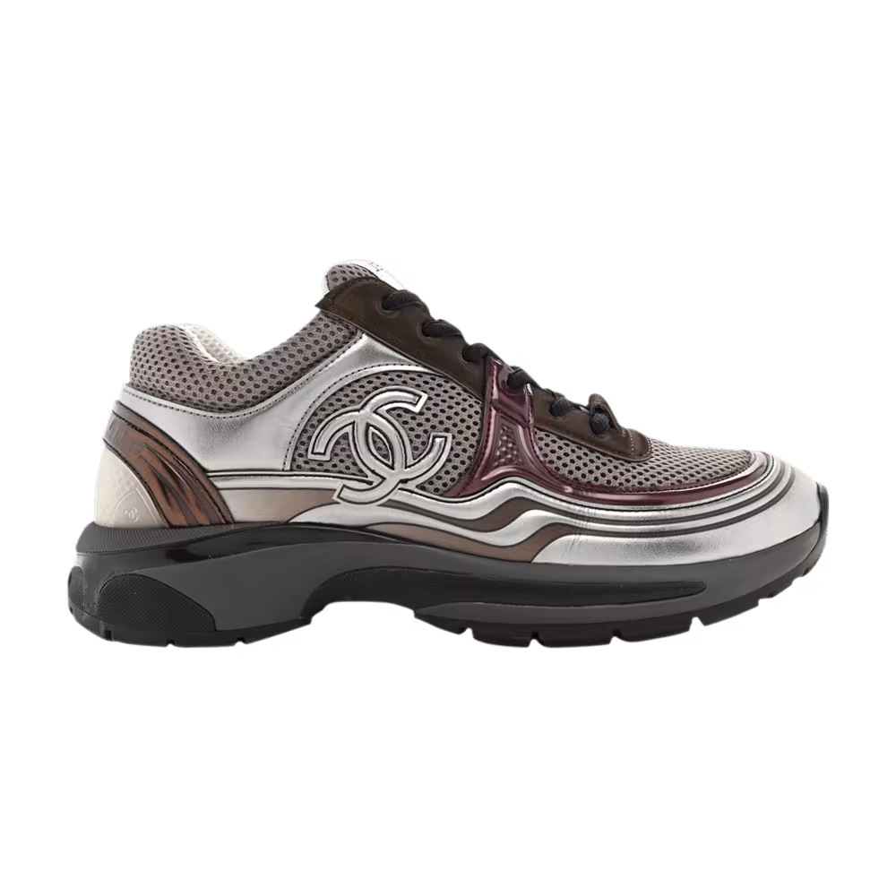 Chanel Women's Sneaker Khaki Silver Dark Purple
