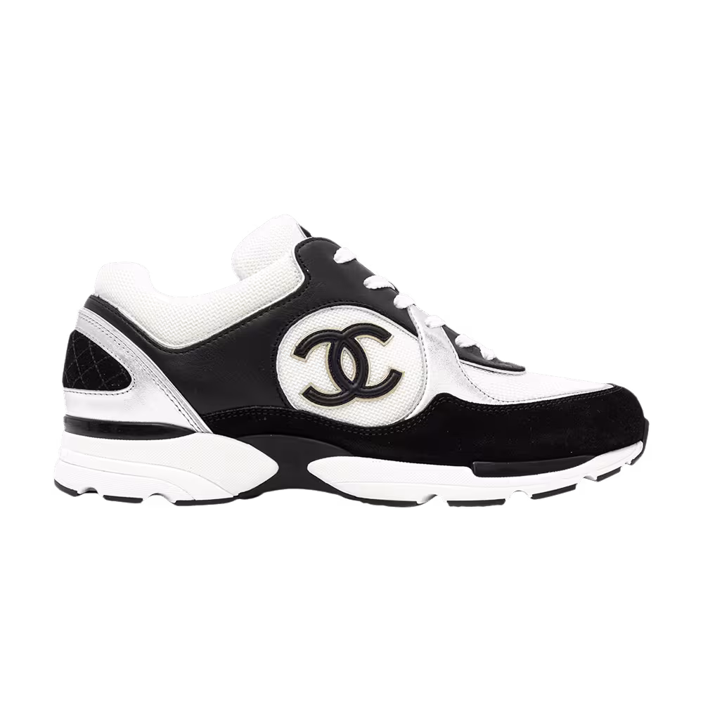 Chanel Logo Sneaker Black White