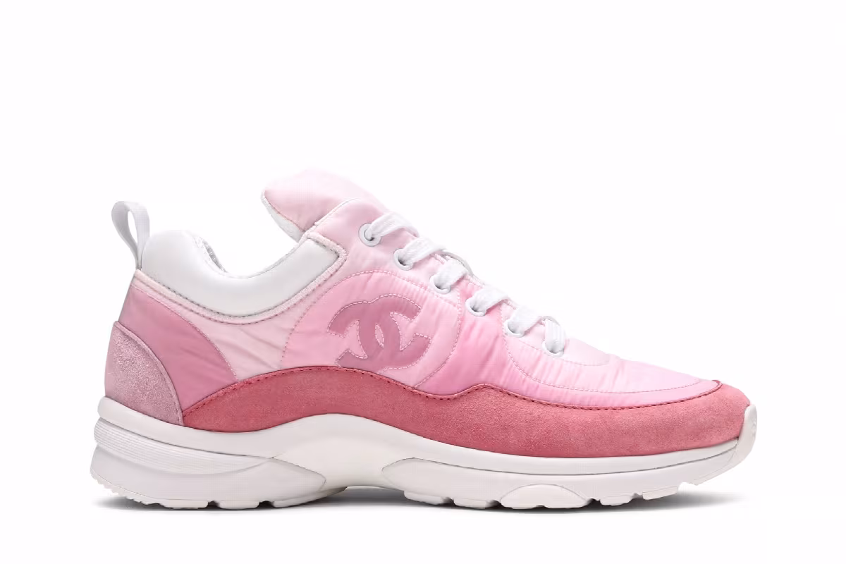 Chanel Women's Suede Calfskin Sneaker Pale Pink, view 2