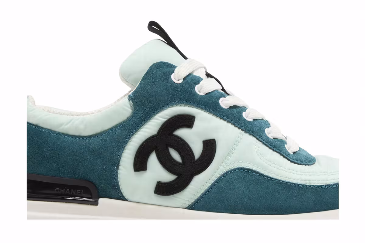 Chanel Women's Suede Calfskin Sneaker Light Green, view 3