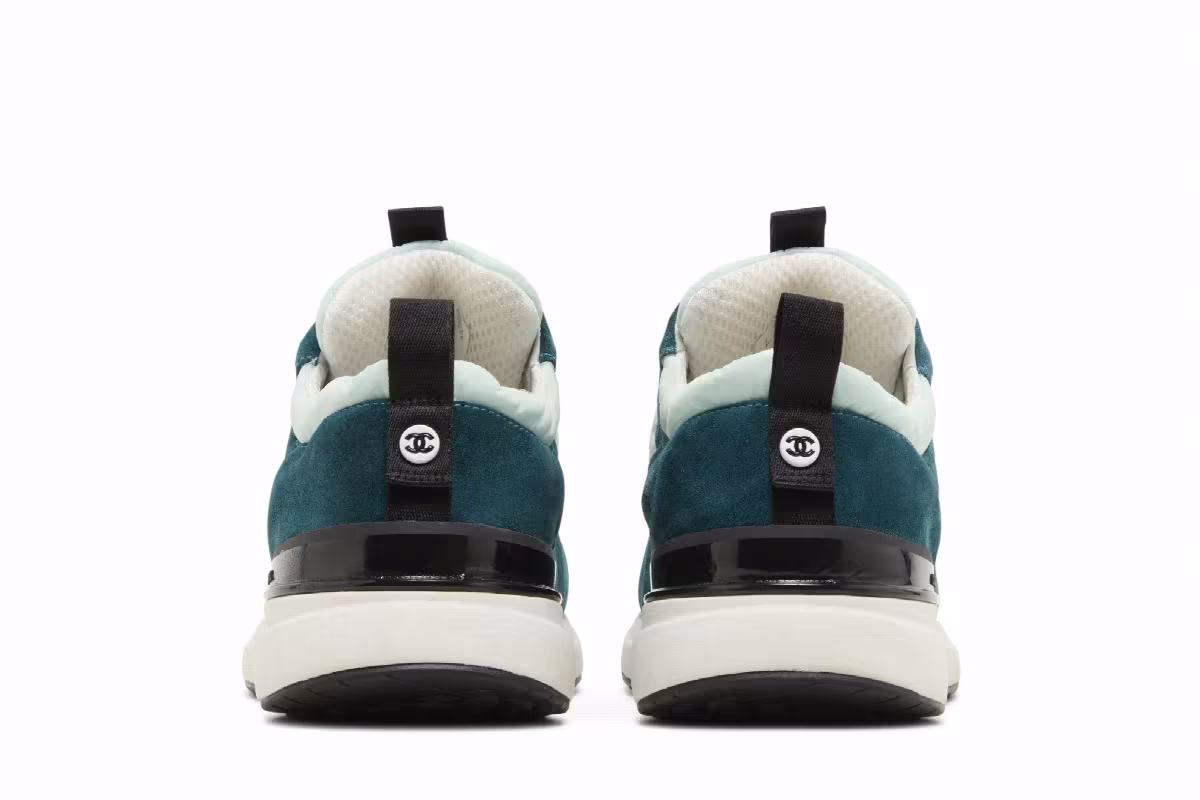 Chanel Women's Suede Calfskin Sneaker Light Green, view 7