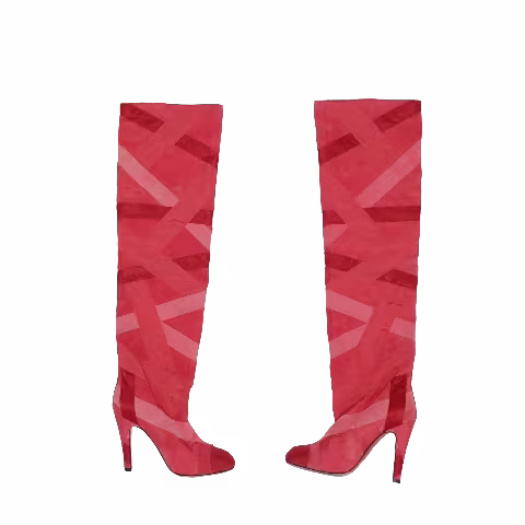 Pre-Owned Chanel Wmns Patchwork Suede Over The Knee Boots, From the Closet of Soo Joo Park