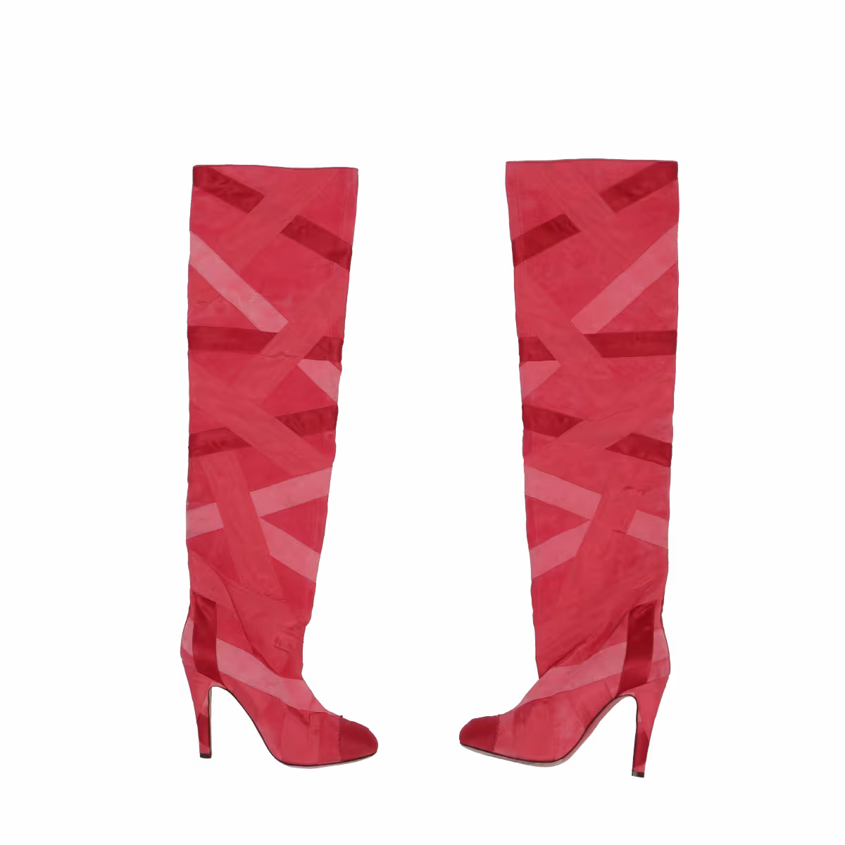 Pre-Owned Chanel Women's Patchwork Suede Over The Knee Boots, From the Closet of Soo Joo Park