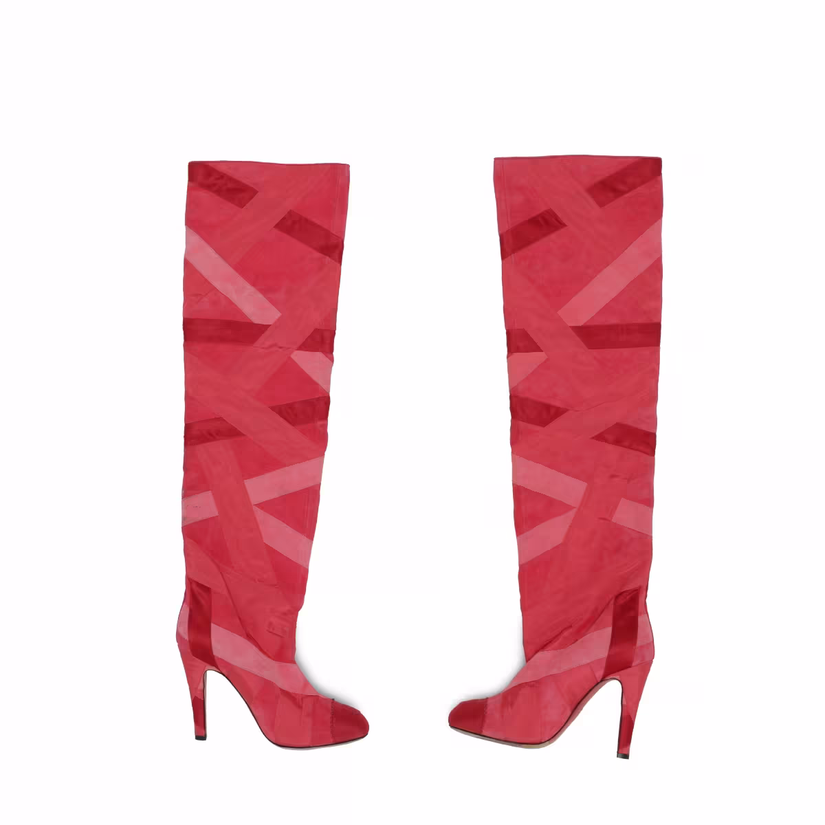 Pre-Owned Chanel Women's Patchwork Suede Over The Knee Boots, From the Closet of Soo Joo Park, view 2