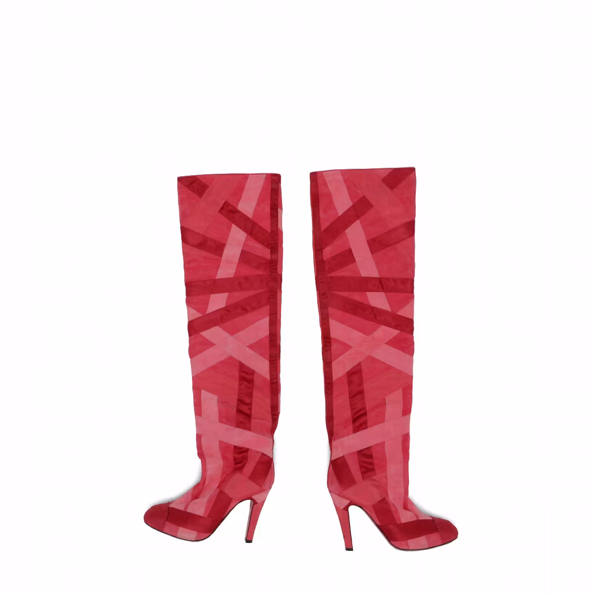 Pre-Owned Chanel Women's Patchwork Suede Over The Knee Boots, From the Closet of Soo Joo Park, view 3