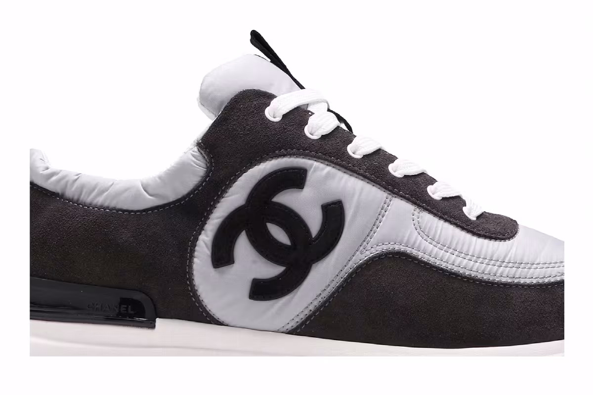 Chanel Suede Calfskin Sneaker Dark Grey, view 3