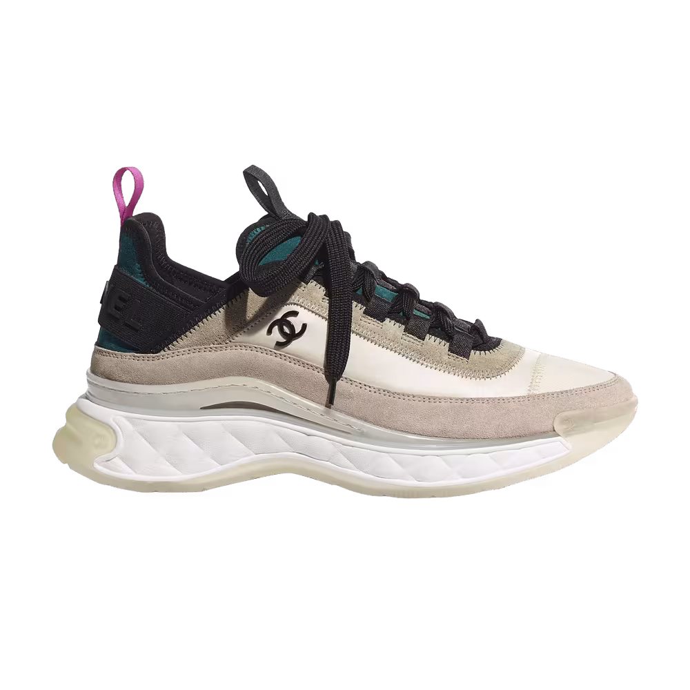 Chanel Women's Velvet Calfskin & Mixed Fibers Sneaker Beige Pink