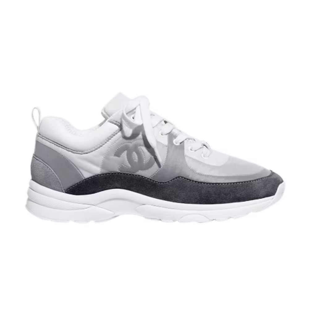 Chanel Women's Suede Calfskin Sneaker Ecru Grey