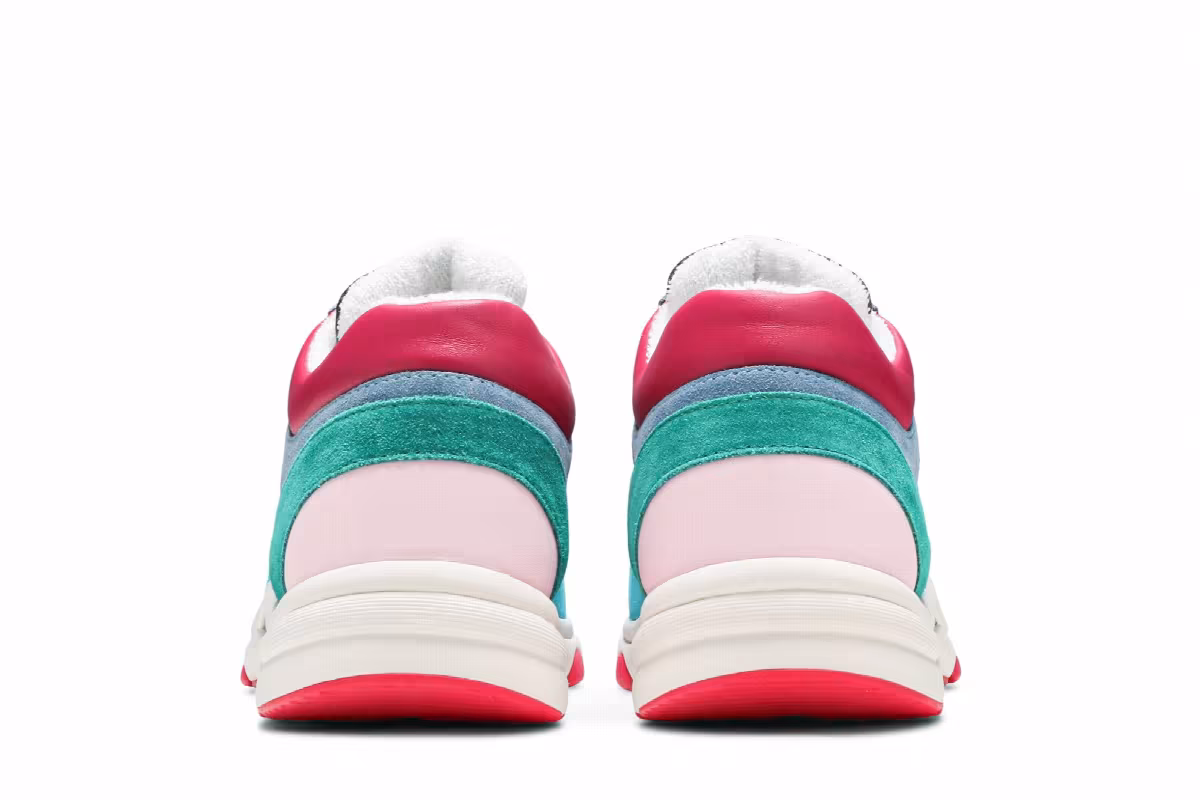 Chanel Women's Sneaker Navy Turquoise, view 7
