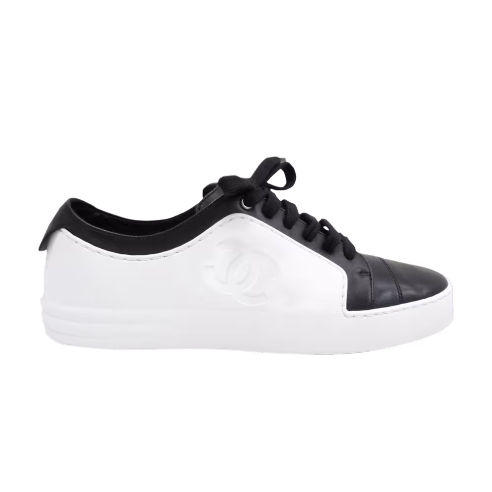 Chanel Women's Velvet Low Sneaker White Black