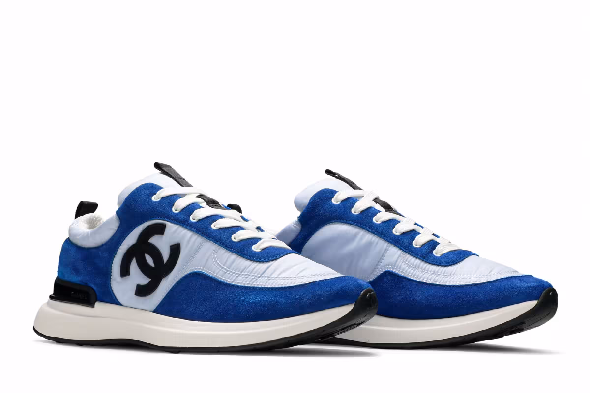 Chanel Suede Calfskin Sneaker Blue, view 9
