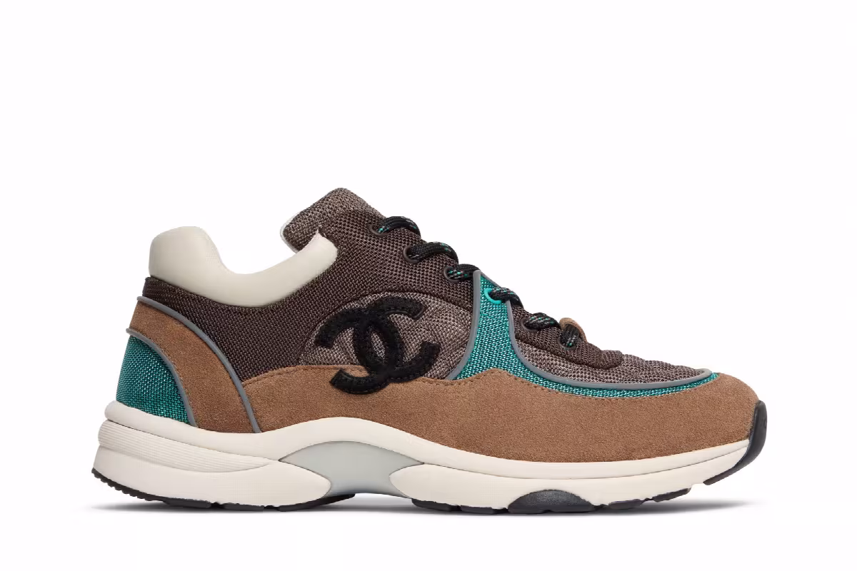 Chanel Sneaker Brown Green, view 2