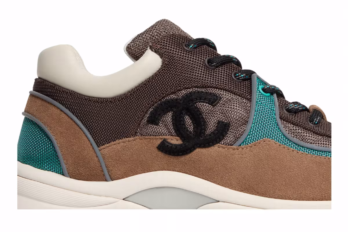 Chanel Sneaker Brown Green, view 3