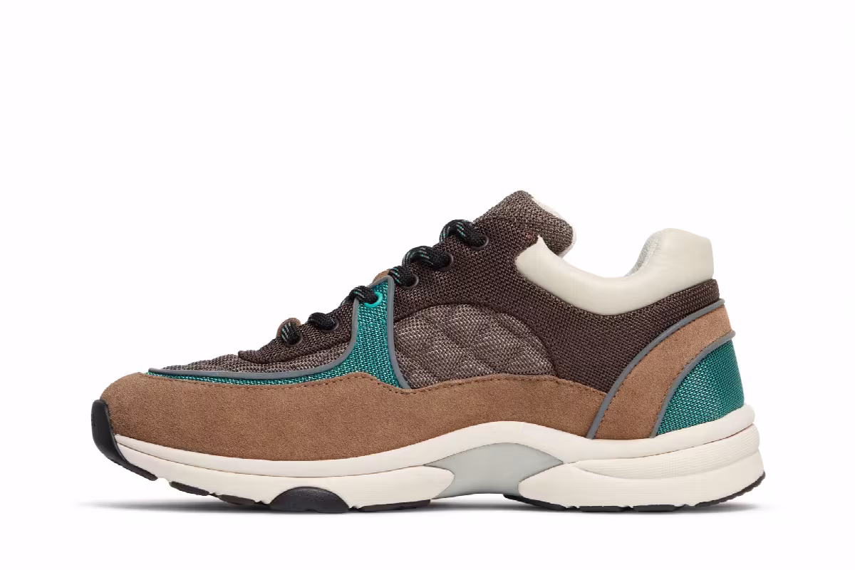 Chanel Sneaker Brown Green, view 4