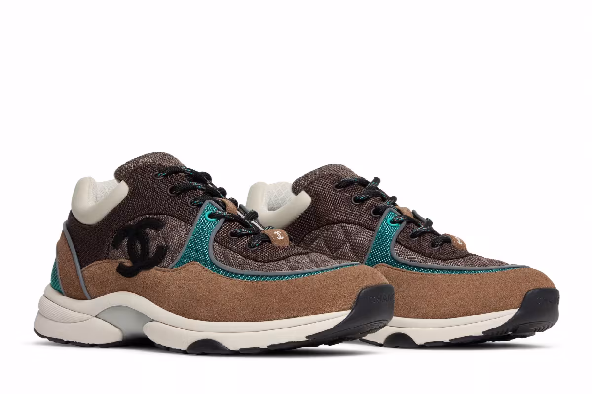 Chanel Sneaker Brown Green, view 9