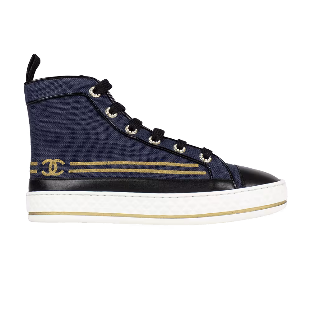 Chanel Women's High Top Navy Blue