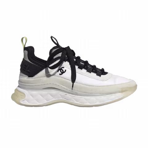 Chanel Wmns Velvet Calfskin & Mixed Fibers Sneaker 'White Yellow'