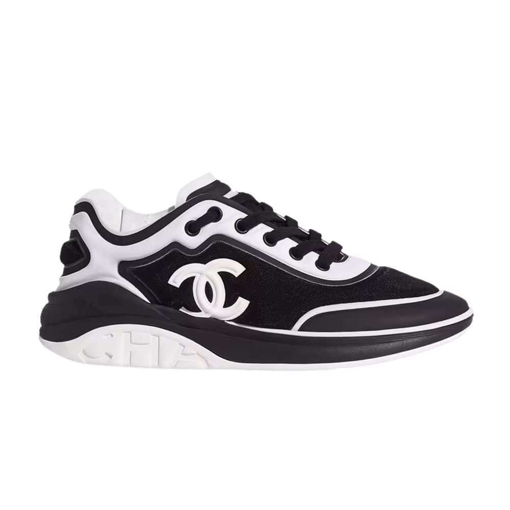 Chanel Mesh Lycra Sneaker Black White