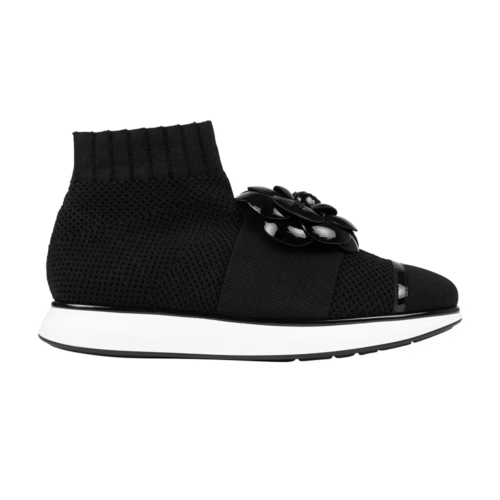 Chanel Women's Knit Sneaker Patent Flower