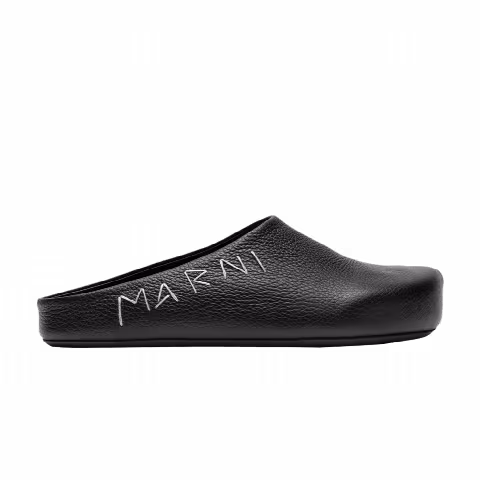 Marni Fussbett Sabot 'Black Logo Embroidered'