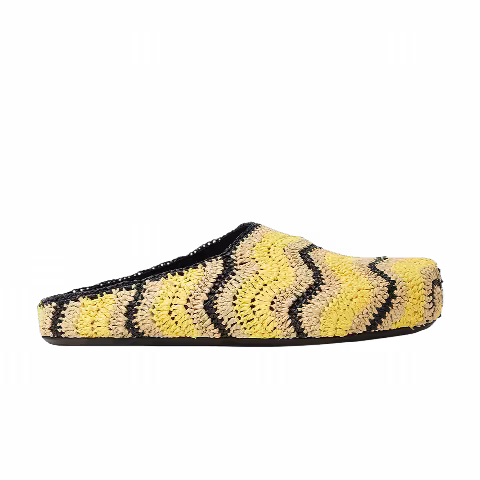 No Vacancy x Marni Fussbett Sabot Raffia Mules 'Yellow'