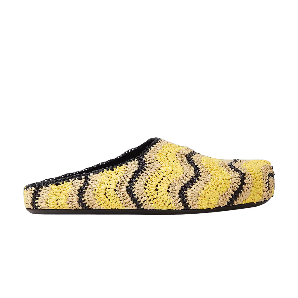 No Vacancy x Marni Fussbett Sabot Raffia Mules Yellow