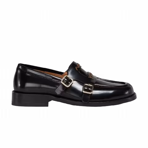 Marni Wmns Double Buckle Leather Moccasin 'Black'