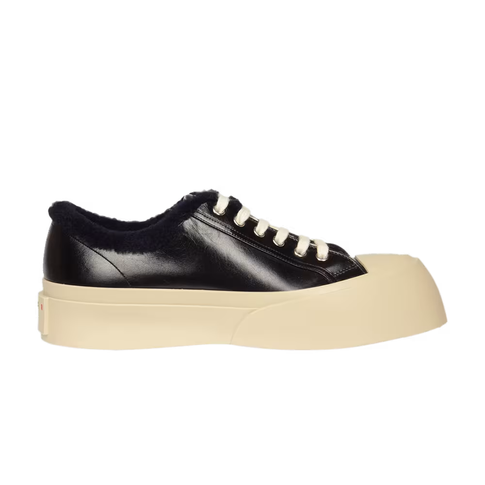 Marni Pablo Lace-Up Sneaker Black Fur