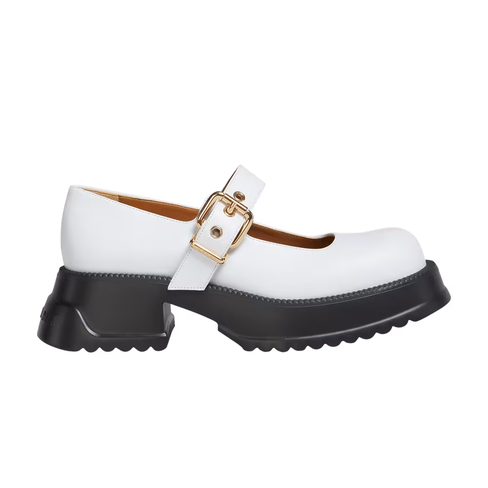 Marni Women's Mary Jane Platform Sole White Black
