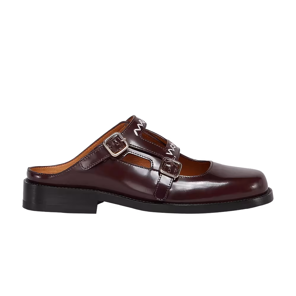 Marni Women's Double Buckle Sabot Loafer Brown