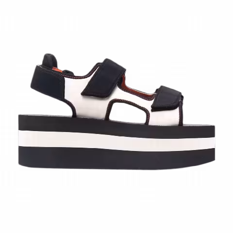 Marni Wmns Velcro Wedge Sandal 'Ivory Black'