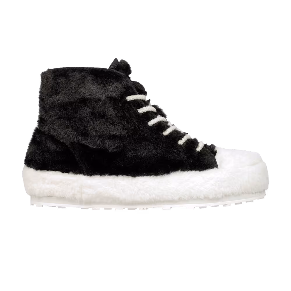 Marni Teddy Tennis High Sneaker Black Lily White