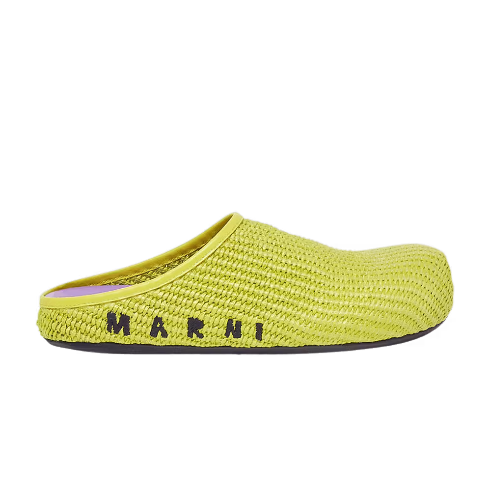 Marni Women's Raffia Fussbett Sabot Lime