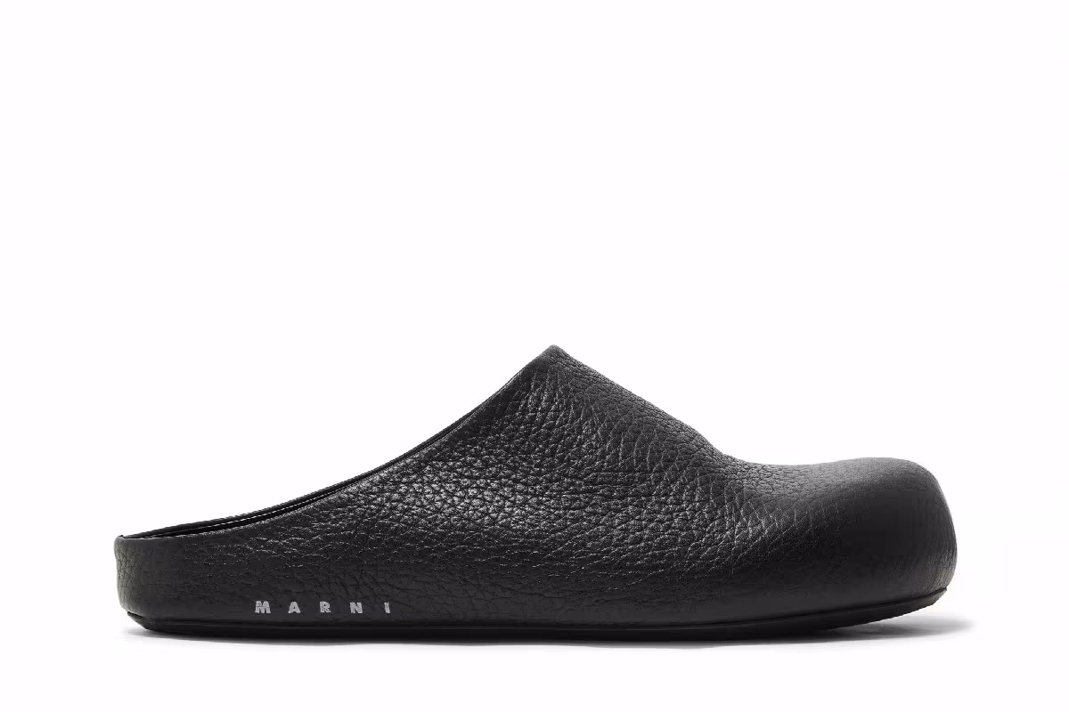 Marni Women's Calfskin Fussbett Sabot Black, view 2