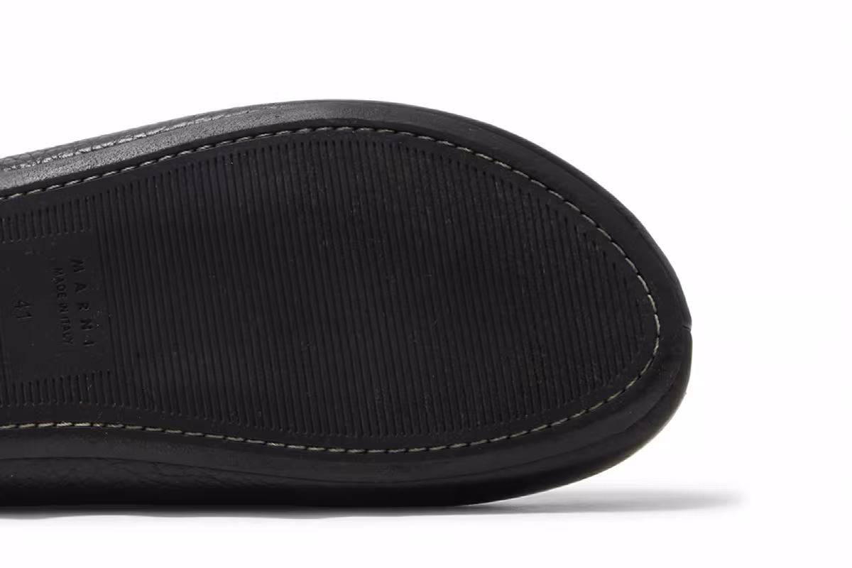 Marni Women's Calfskin Fussbett Sabot Black, view 6