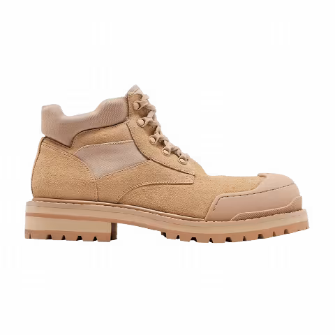Marni Suede Patchy Combat Boot 'Gold Sand'