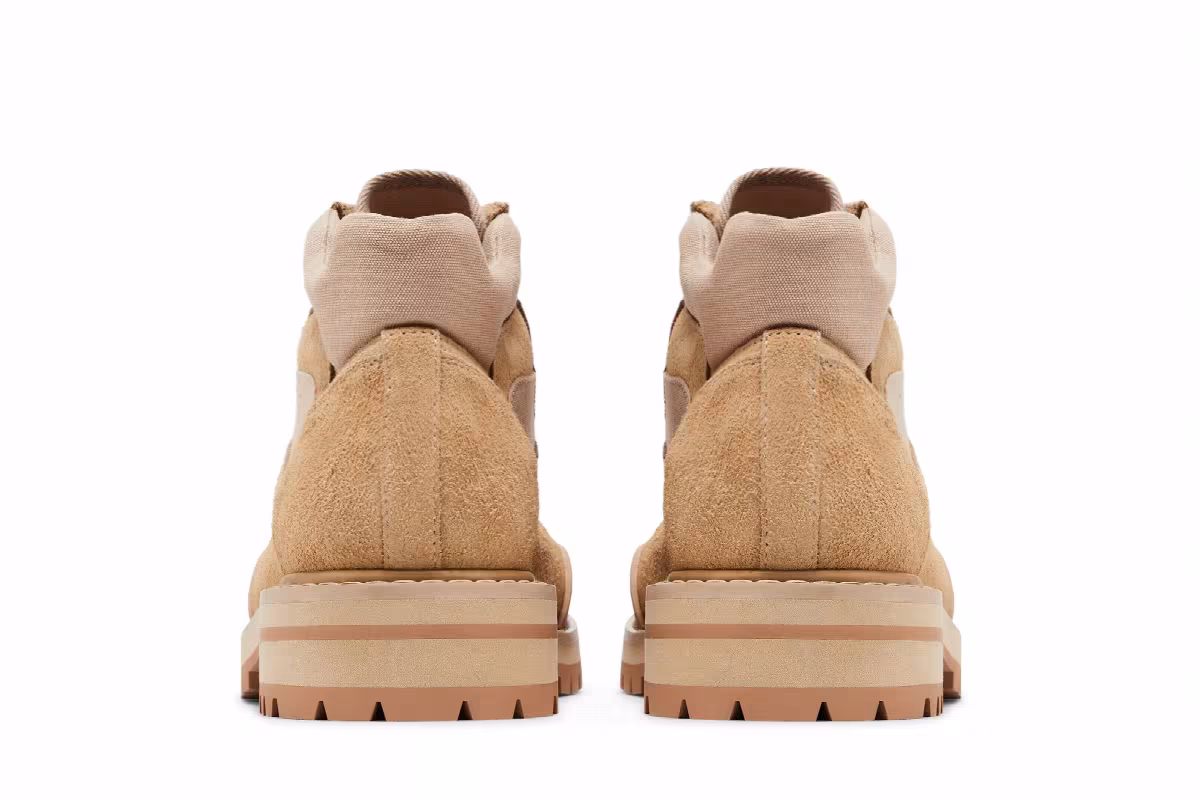 Marni Suede Patchy Combat Boot Gold Sand, view 7