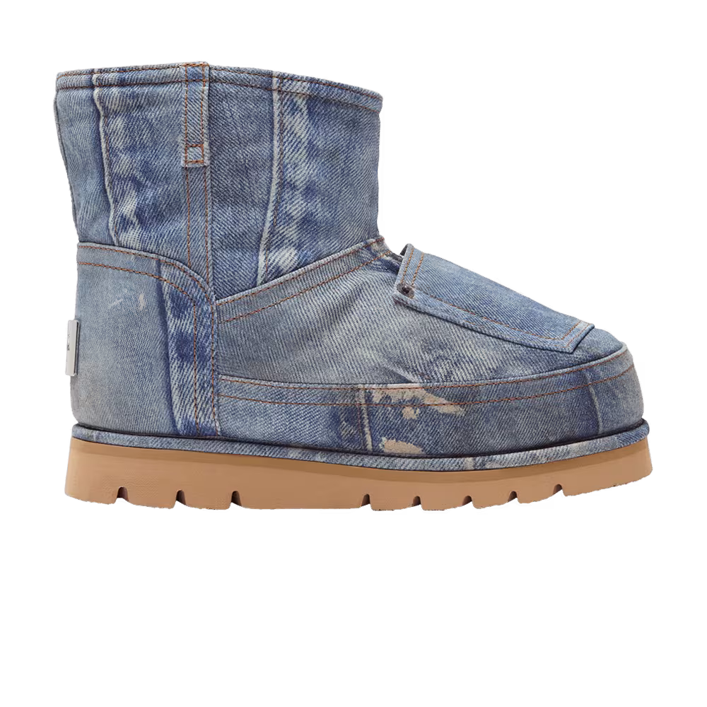 Acne Studios Women's Low Boots Denim-Print Leather
