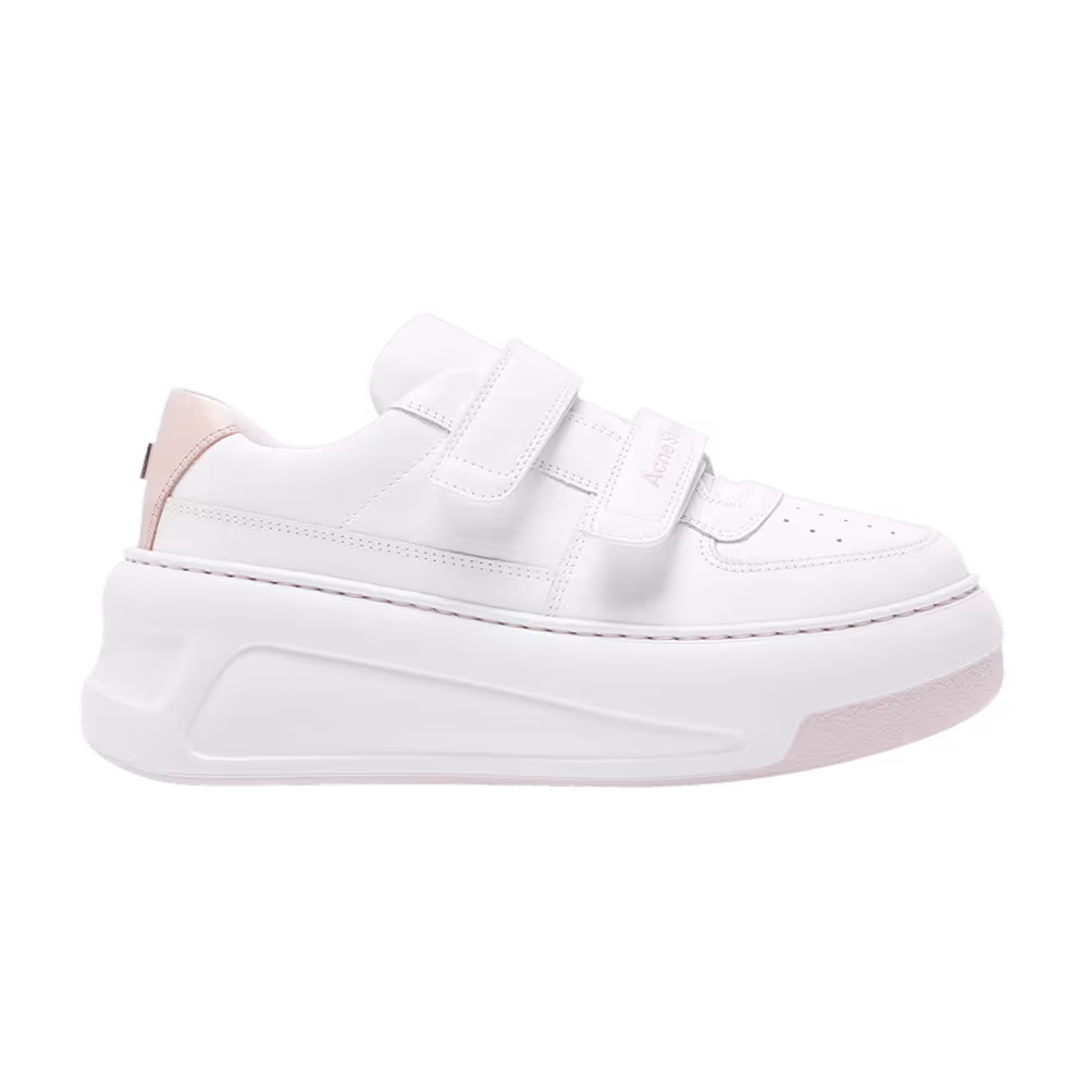 Acne Studios Women's Velcro Strap Platform Sneaker Optic White Pink