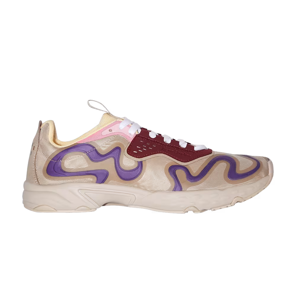 Acne Studios Ribbon Logo Lace-Up Sneaker Beige Multi-Color