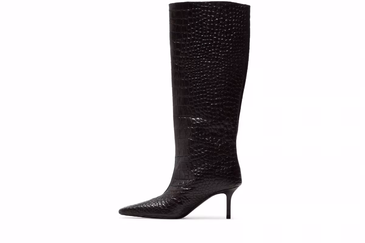 Acne Studios Women's Heeled Ankle Boot Smooth Black, view 4