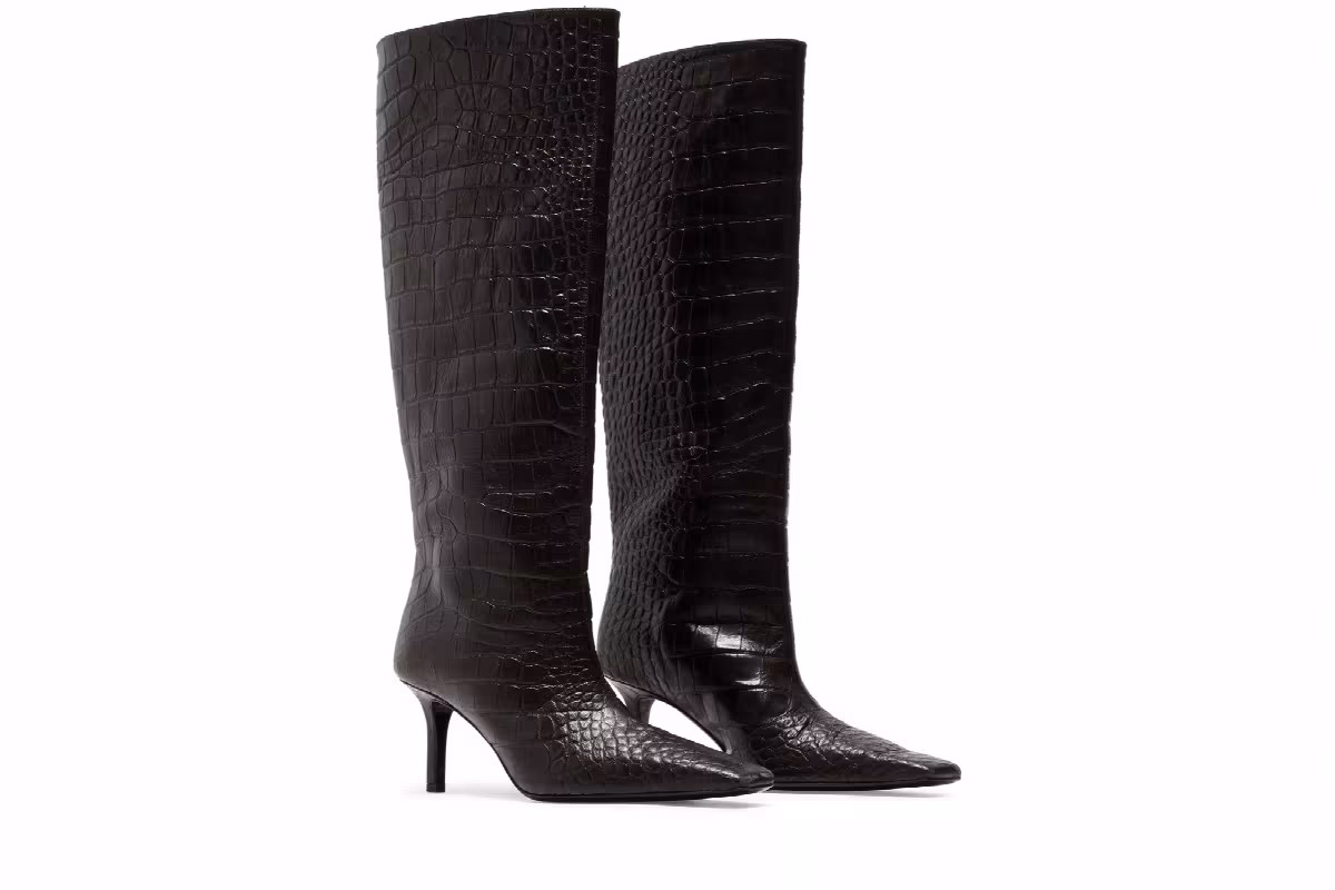 Acne Studios Women's Heeled Ankle Boot Smooth Black, view 9