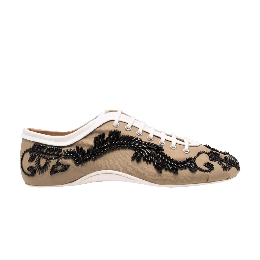 Dries Van Noten Women's Twill Microsand Cotton Shoe Camel