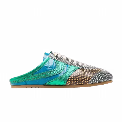 Dries Van Noten Wmns Snake Calf Print Leather Shoe 'Jade'