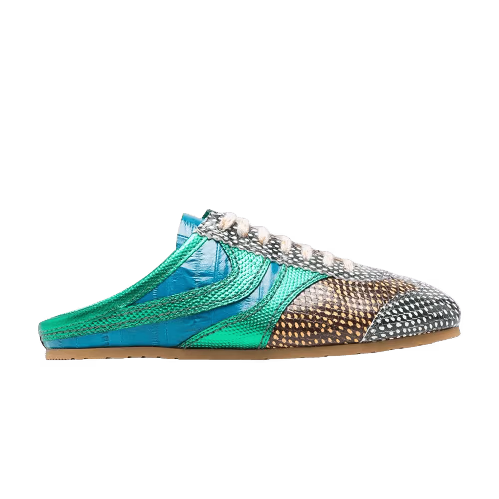 Dries Van Noten Women's Snake Calf Print Leather Shoe Jade