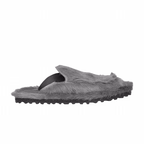 Dries Van Noten Fur Slider 'Grey'