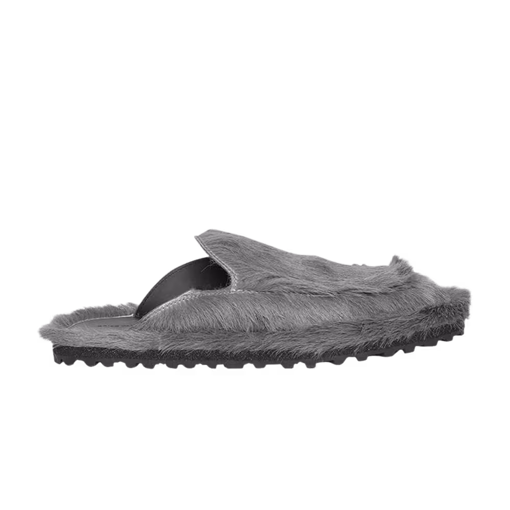 Dries Van Noten Fur Slider Grey