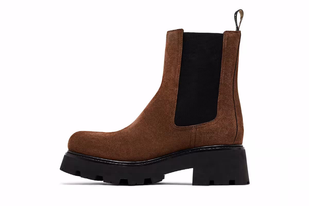 CELINE Women's Triomphe Rangers Chelsea Boot Dark Brown, view 4